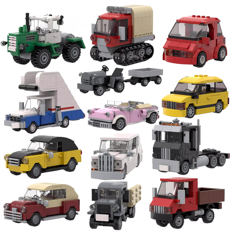 Lego Set Creator - MOC 시티 미니카 트랙터 스노우모빌 캠핑카