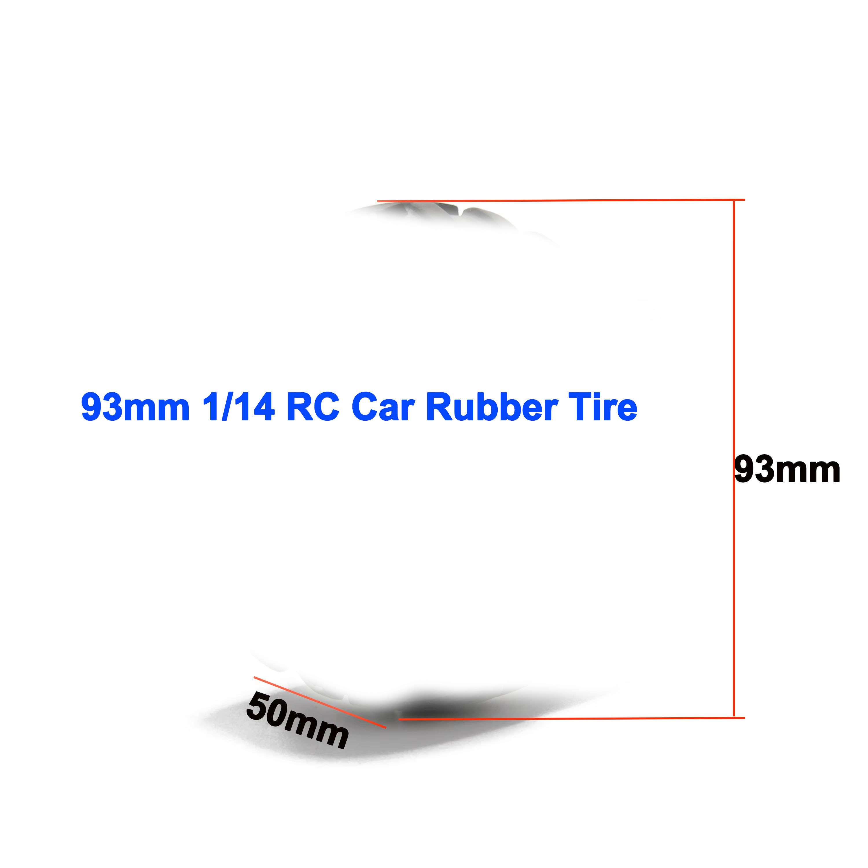 Hot Wheels Car Monster Trucks - 93mm 1/14 RC카 고무 타이어 휠